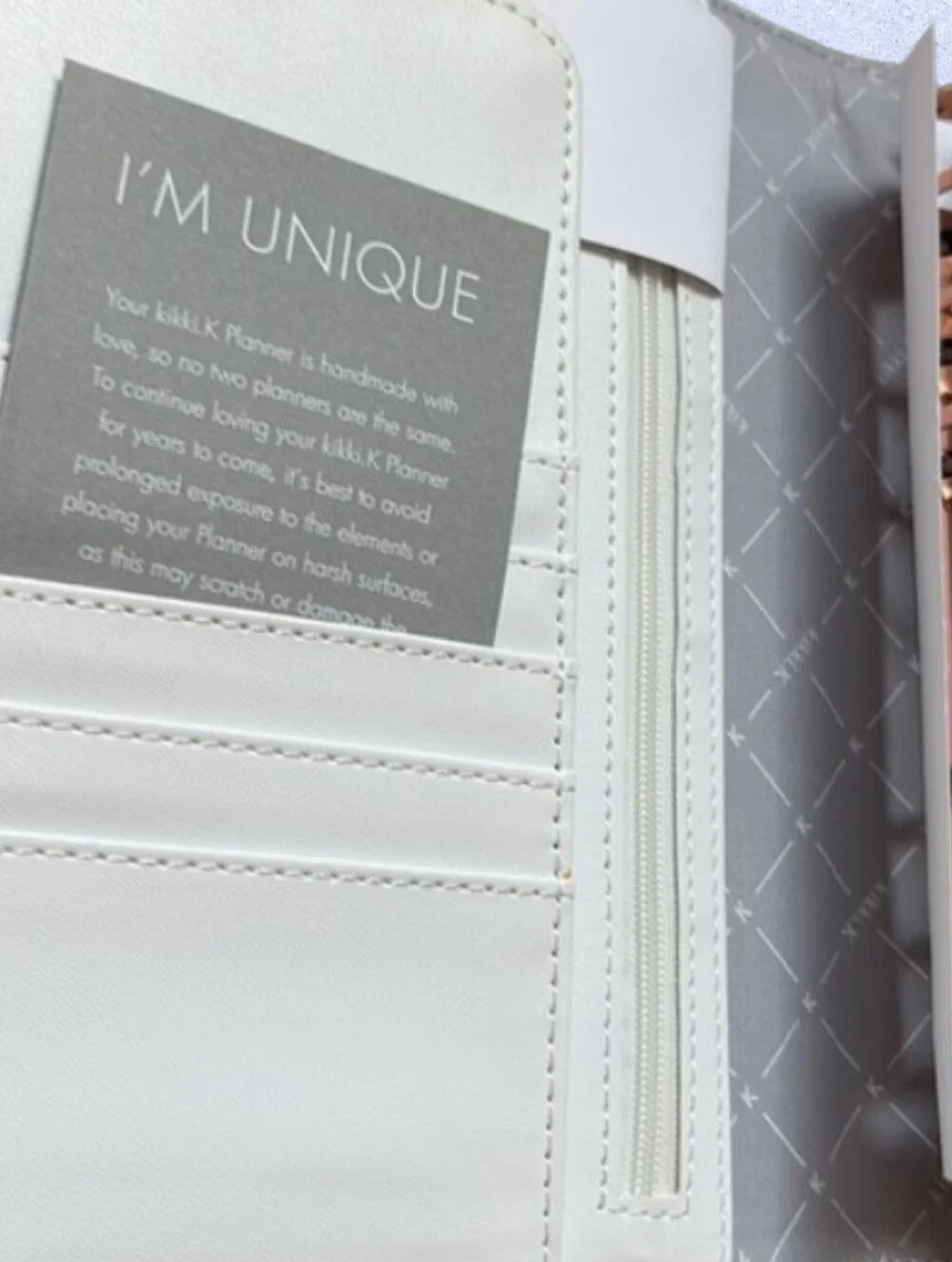 Kikki.K A5 Planner Cream Ivory Rose Gold 6 Ring Binder w/ Dividers & Insert